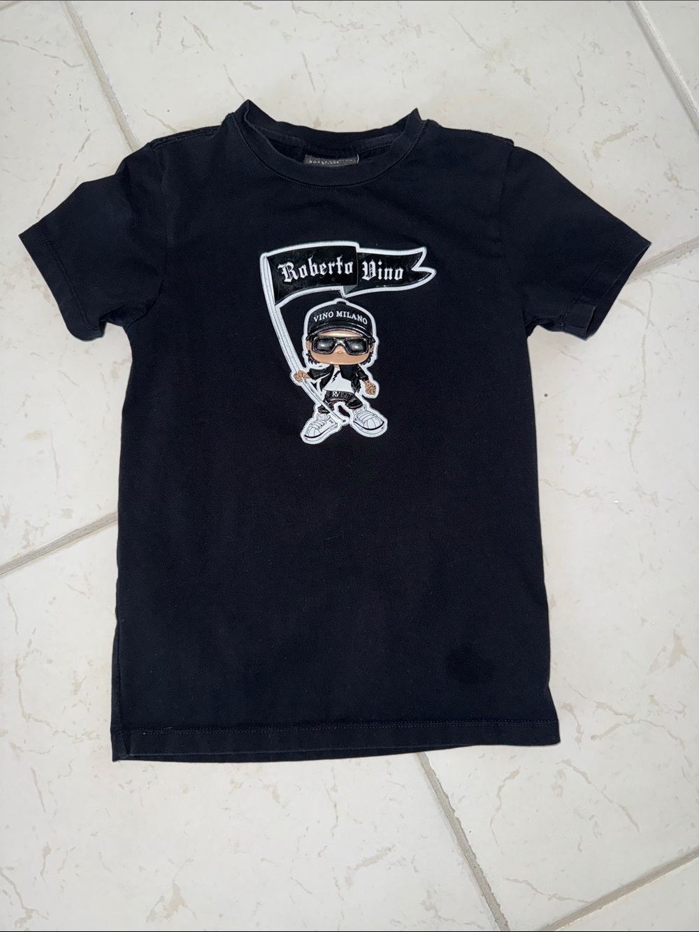 Kids Black Graphic Tee